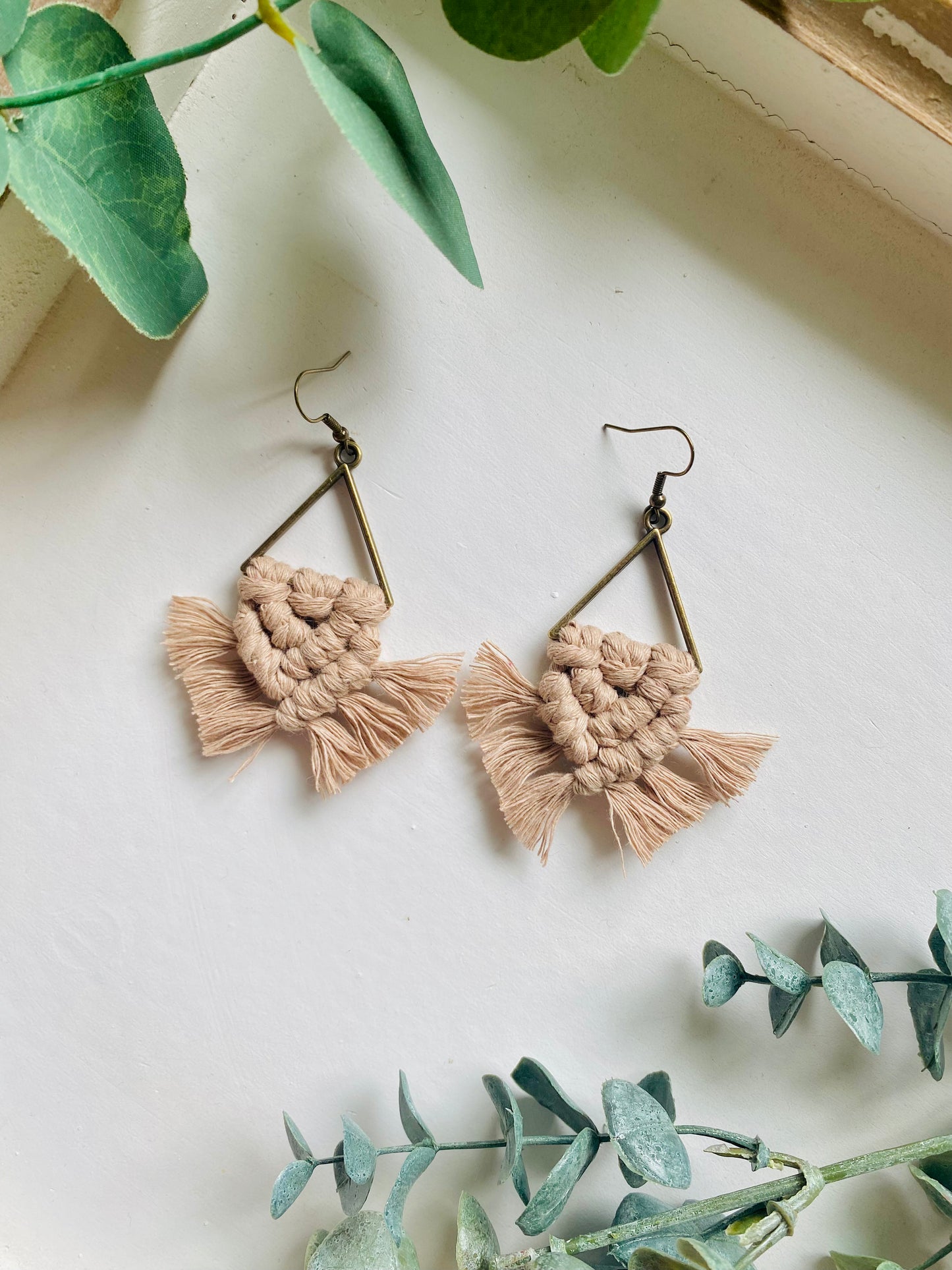 Macrame Earrings - Bronze