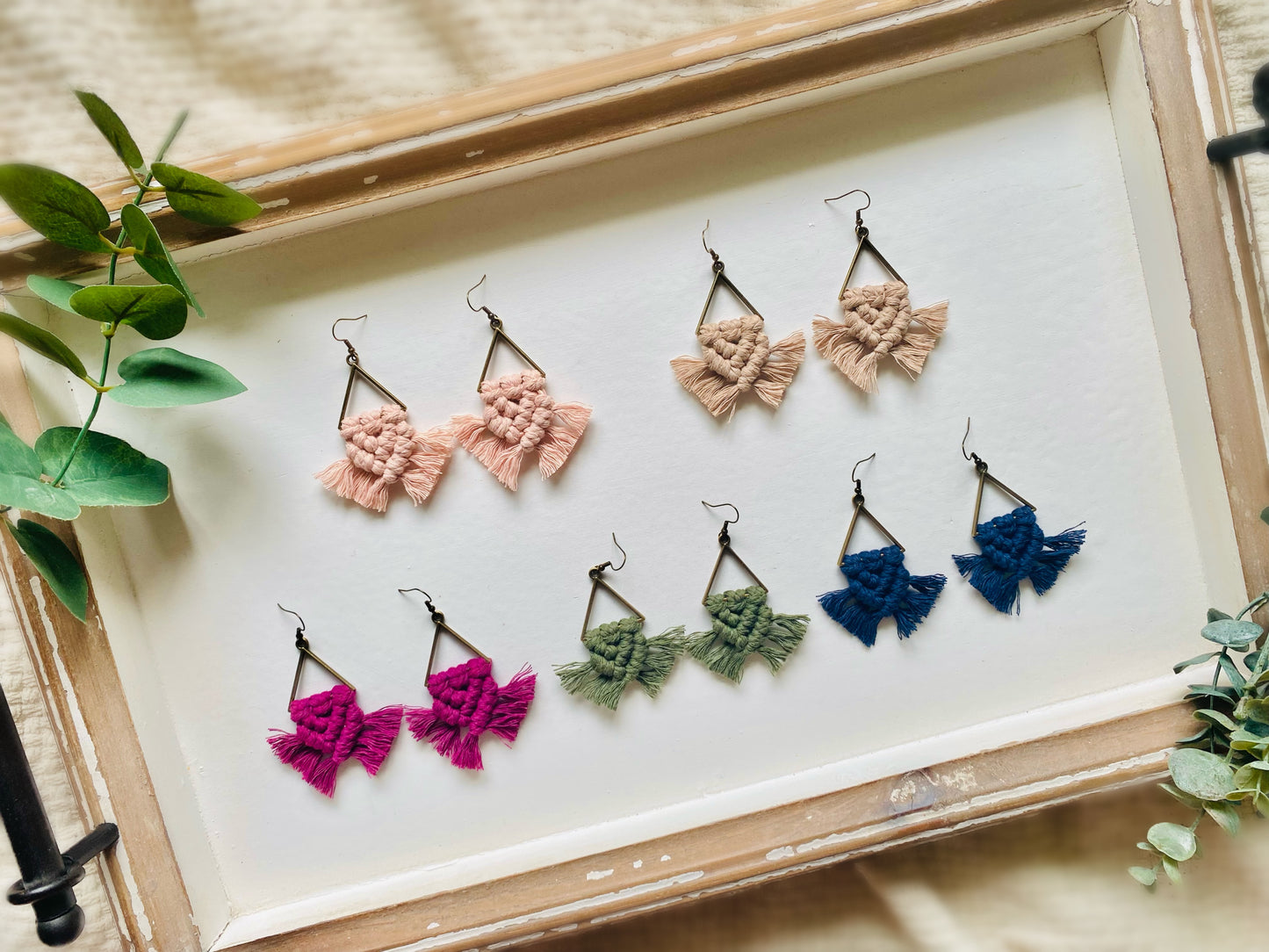 Macrame Earrings - Bronze