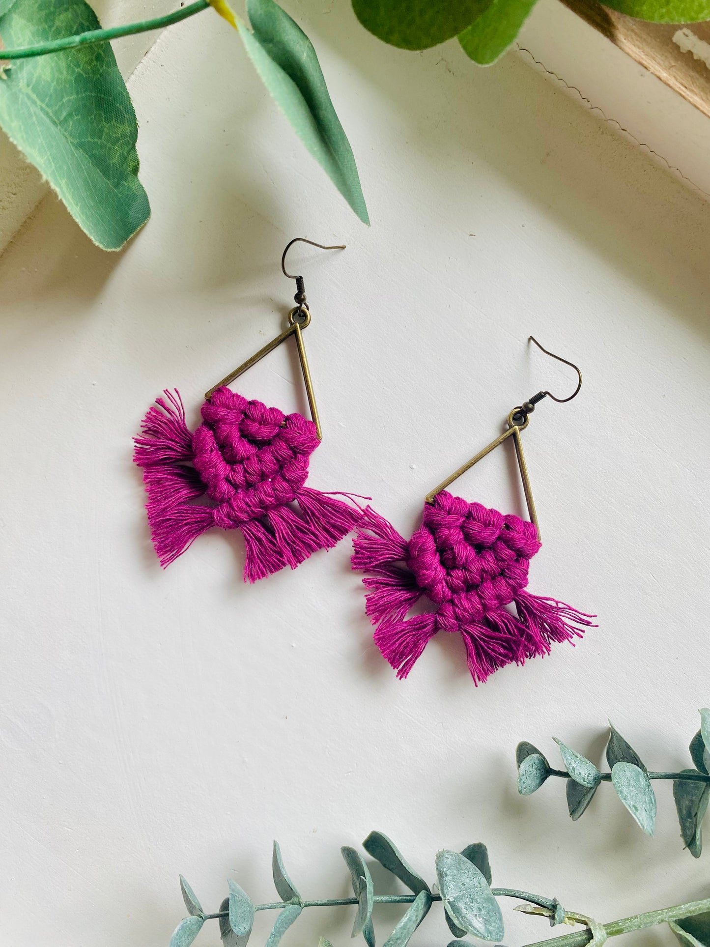 Macrame Earrings - Bronze