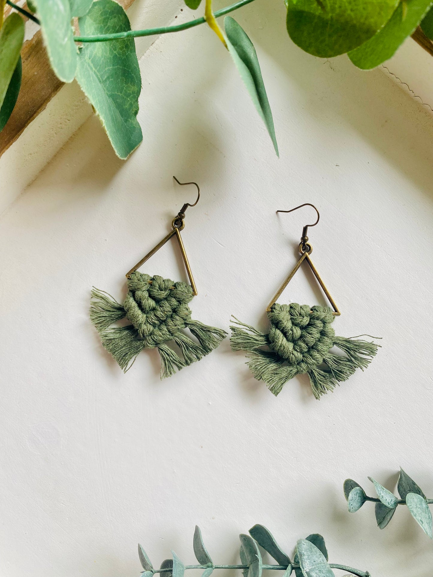 Macrame Earrings - Bronze