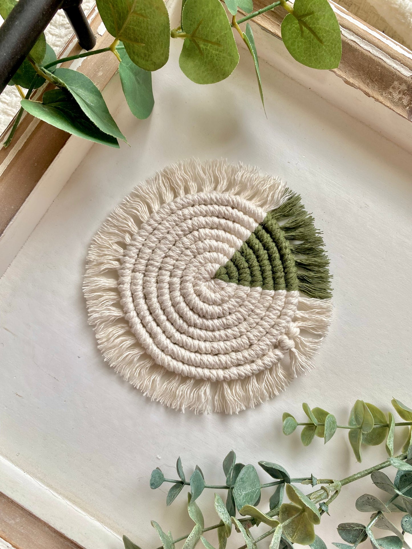 Two Tone Macrame Coaster