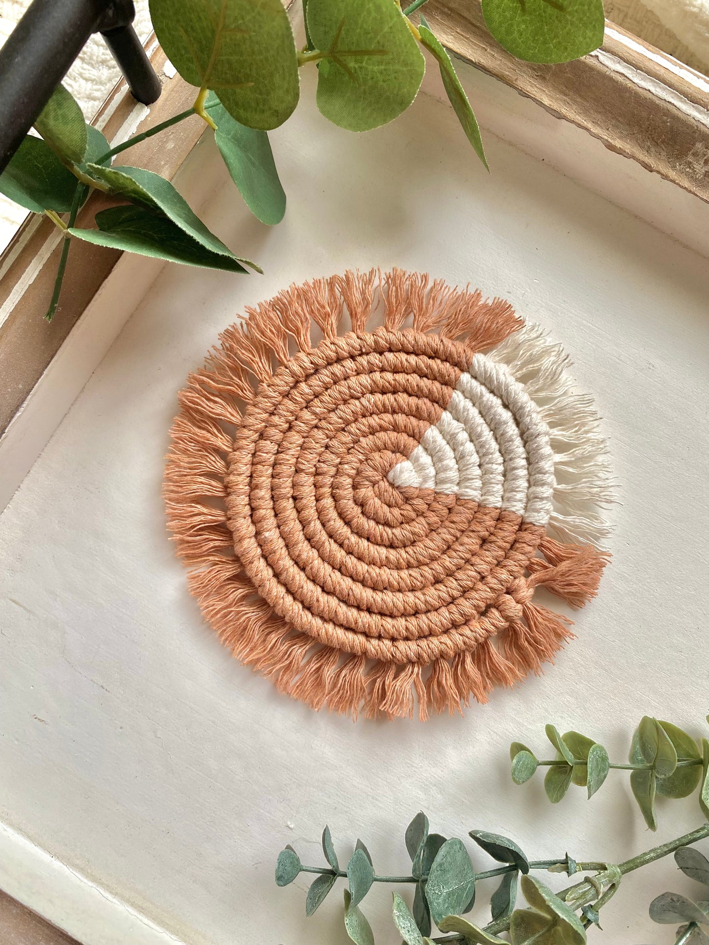 Two Tone Macrame Coaster