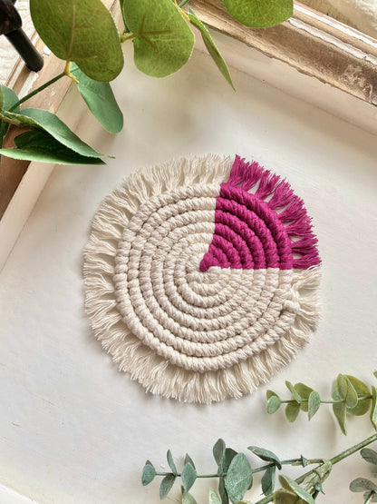 Two Tone Macrame Coaster