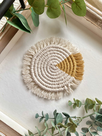 Two Tone Macrame Coaster