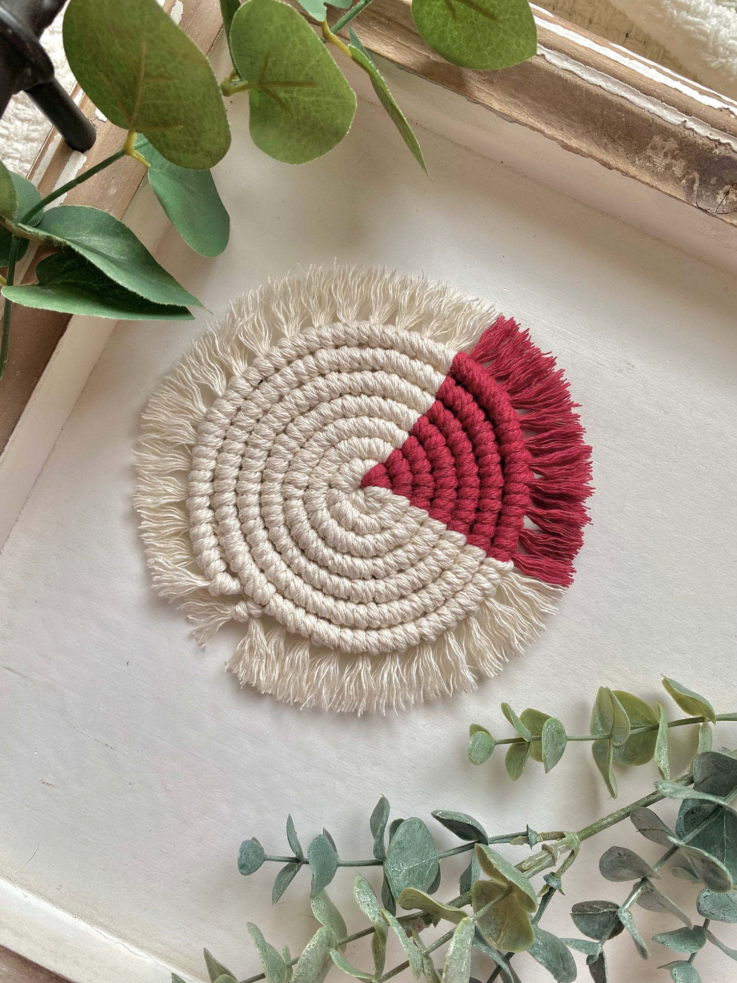 Two Tone Macrame Coaster