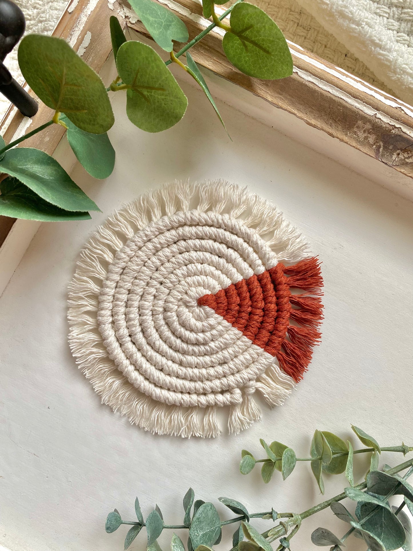 Two Tone Macrame Coaster