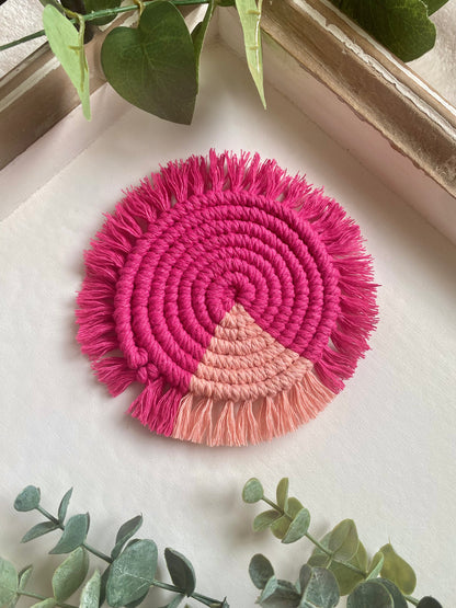 Two Tone Macrame Coaster