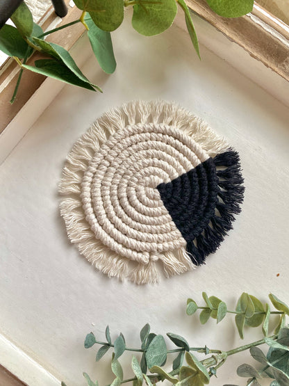 Two Tone Macrame Coaster