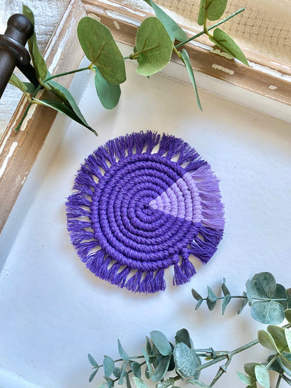 Two Tone Macrame Coaster